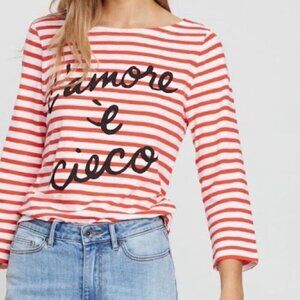 J. Crew L'amore 'E Cieco Love is Blind Striped Boatneck Long Sleeve T-shirt XS